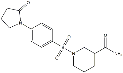 1-[4-(2-oxopyrrolidin-1-yl)phenyl]sulfonylpiperidine-3-carboxamide Struktur