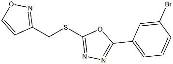 2-(3-bromophenyl)-5-(1,2-oxazol-3-ylmethylsulfanyl)-1,3,4-oxadiazole Struktur