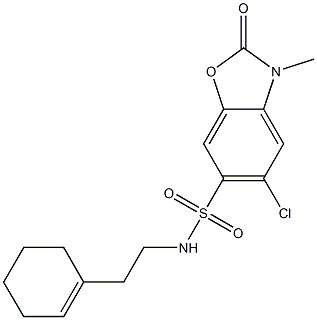 5-chloro-N-[2-(cyclohexen-1-yl)ethyl]-3-methyl-2-oxo-1,3-benzoxazole-6-sulfonamide Struktur