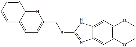 2-[(5,6-dimethoxy-1H-benzimidazol-2-yl)sulfanylmethyl]quinoline Struktur