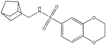 N-(3-bicyclo[2.2.1]heptanylmethyl)-2,3-dihydro-1,4-benzodioxine-6-sulfonamide Struktur