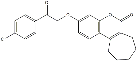 3-[2-(4-chlorophenyl)-2-oxoethoxy]-8,9,10,11-tetrahydro-7H-cyclohepta[c]chromen-6-one Struktur