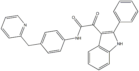 2-oxo-2-(2-phenyl-1H-indol-3-yl)-N-[4-(pyridin-2-ylmethyl)phenyl]acetamide Struktur