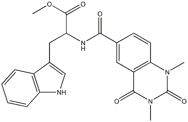 methyl 2-[(1,3-dimethyl-2,4-dioxoquinazoline-6-carbonyl)amino]-3-(1H-indol-3-yl)propanoate Struktur