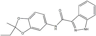 N-(2-ethyl-2-methyl-1,3-benzodioxol-5-yl)-1H-indazole-3-carboxamide Struktur