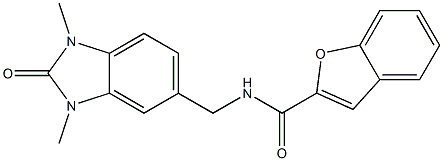 N-[(1,3-dimethyl-2-oxobenzimidazol-5-yl)methyl]-1-benzofuran-2-carboxamide Struktur