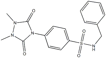 N-benzyl-4-(1,2-dimethyl-3,5-dioxo-1,2,4-triazolidin-4-yl)benzenesulfonamide Struktur