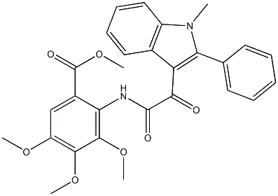 methyl 3,4,5-trimethoxy-2-[[2-(1-methyl-2-phenylindol-3-yl)-2-oxoacetyl]amino]benzoate Struktur