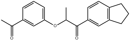 2-(3-acetylphenoxy)-1-(2,3-dihydro-1H-inden-5-yl)propan-1-one Struktur