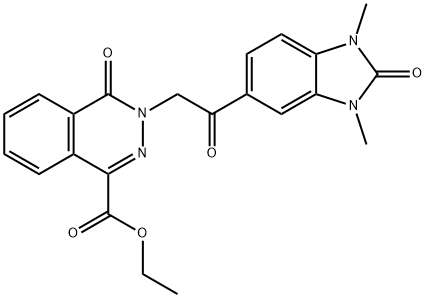 ethyl 3-[2-(1,3-dimethyl-2-oxobenzimidazol-5-yl)-2-oxoethyl]-4-oxophthalazine-1-carboxylate Struktur