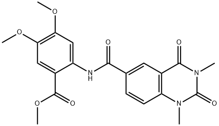 methyl 2-[(1,3-dimethyl-2,4-dioxoquinazoline-6-carbonyl)amino]-4,5-dimethoxybenzoate Struktur