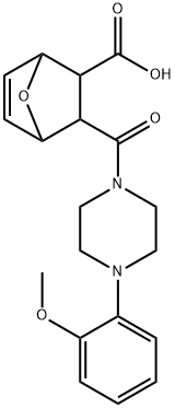 2-[4-(2-methoxyphenyl)piperazine-1-carbonyl]-7-oxabicyclo[2.2.1]hept-5-ene-3-carboxylic acid Struktur