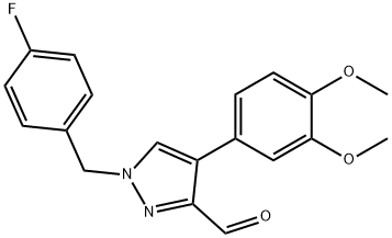 4-(3,4-dimethoxyphenyl)-1-[(4-fluorophenyl)methyl]pyrazole-3-carbaldehyde Struktur