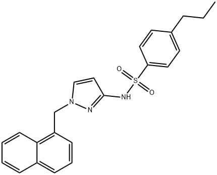 N-[1-(naphthalen-1-ylmethyl)pyrazol-3-yl]-4-propylbenzenesulfonamide Struktur