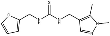 1-[(1,5-dimethylpyrazol-4-yl)methyl]-3-(furan-2-ylmethyl)thiourea Struktur