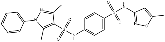 3,5-dimethyl-N-[4-[(5-methyl-1,2-oxazol-3-yl)sulfamoyl]phenyl]-1-phenylpyrazole-4-sulfonamide Struktur