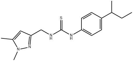 1-(4-butan-2-ylphenyl)-3-[(1,5-dimethylpyrazol-3-yl)methyl]thiourea Struktur