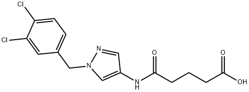 5-[[1-[(3,4-dichlorophenyl)methyl]pyrazol-4-yl]amino]-5-oxopentanoic acid Struktur