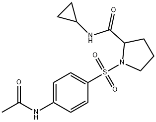 1-(4-acetamidophenyl)sulfonyl-N-cyclopropylpyrrolidine-2-carboxamide Struktur