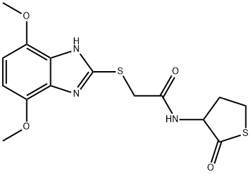 2-[(4,7-dimethoxy-1H-benzimidazol-2-yl)sulfanyl]-N-(2-oxothiolan-3-yl)acetamide Struktur