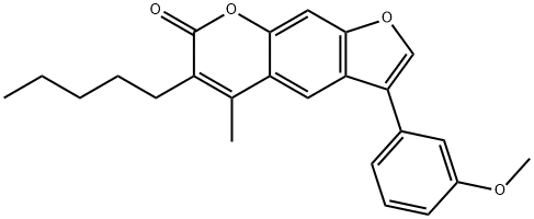 3-(3-methoxyphenyl)-5-methyl-6-pentylfuro[3,2-g]chromen-7-one Struktur