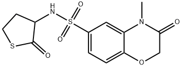 4-methyl-3-oxo-N-(2-oxothiolan-3-yl)-1,4-benzoxazine-6-sulfonamide Struktur