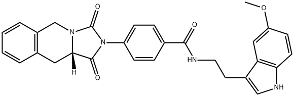 4-[(10aS)-1,3-dioxo-10,10a-dihydro-5H-imidazo[1,5-b]isoquinolin-2-yl]-N-[2-(5-methoxy-1H-indol-3-yl)ethyl]benzamide Struktur