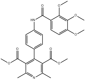 dimethyl 2,6-dimethyl-4-[4-[(2,3,4-trimethoxybenzoyl)amino]phenyl]pyridine-3,5-dicarboxylate Struktur