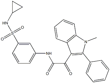 N-[3-(cyclopropylsulfamoyl)phenyl]-2-(1-methyl-2-phenylindol-3-yl)-2-oxoacetamide Struktur