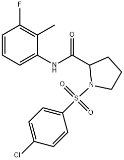 1-(4-chlorophenyl)sulfonyl-N-(3-fluoro-2-methylphenyl)pyrrolidine-2-carboxamide Struktur