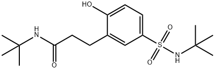 N-tert-butyl-3-[5-(tert-butylsulfamoyl)-2-hydroxyphenyl]propanamide Struktur