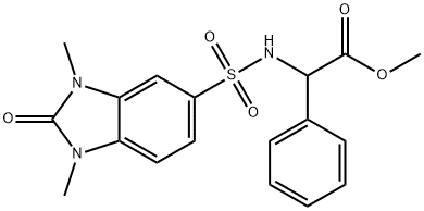 methyl 2-[(1,3-dimethyl-2-oxobenzimidazol-5-yl)sulfonylamino]-2-phenylacetate Struktur