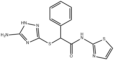 2-[(5-amino-1H-1,2,4-triazol-3-yl)sulfanyl]-2-phenyl-N-(1,3-thiazol-2-yl)acetamide Struktur