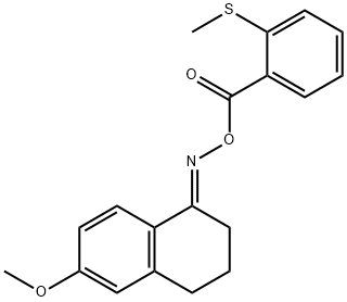 [(E)-(6-methoxy-3,4-dihydro-2H-naphthalen-1-ylidene)amino] 2-methylsulfanylbenzoate Struktur