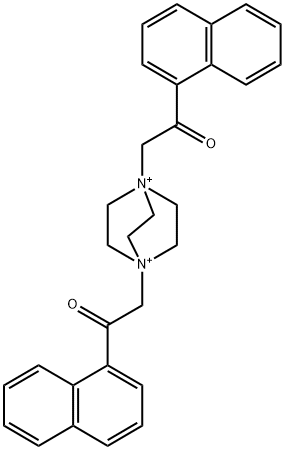 1-naphthalen-1-yl-2-[4-(2-naphthalen-1-yl-2-oxoethyl)-1,4-diazoniabicyclo[2.2.2]octan-1-yl]ethanone Structure