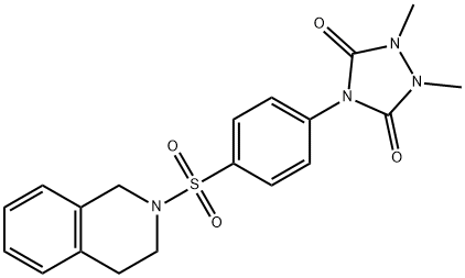 4-[4-(3,4-dihydro-1H-isoquinolin-2-ylsulfonyl)phenyl]-1,2-dimethyl-1,2,4-triazolidine-3,5-dione Struktur