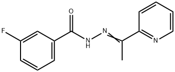 3-fluoro-N-[(E)-1-pyridin-2-ylethylideneamino]benzamide Struktur