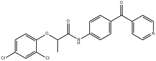 2-(2,4-dichlorophenoxy)-N-[4-(pyridine-4-carbonyl)phenyl]propanamide Struktur