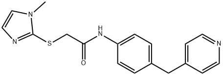 2-(1-methylimidazol-2-yl)sulfanyl-N-[4-(pyridin-4-ylmethyl)phenyl]acetamide Struktur