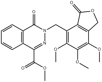 methyl 4-oxo-3-[(5,6,7-trimethoxy-3-oxo-1H-2-benzofuran-4-yl)methyl]phthalazine-1-carboxylate Struktur