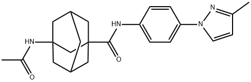 3-acetamido-N-[4-(3-methylpyrazol-1-yl)phenyl]adamantane-1-carboxamide Struktur