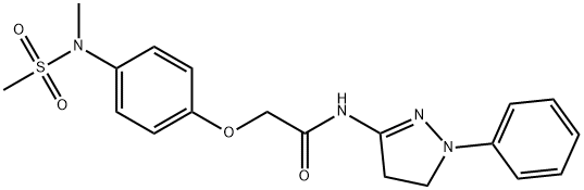 2-[4-[methyl(methylsulfonyl)amino]phenoxy]-N-(2-phenyl-3,4-dihydropyrazol-5-yl)acetamide Struktur