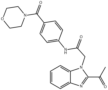 2-(2-acetylbenzimidazol-1-yl)-N-[4-(morpholine-4-carbonyl)phenyl]acetamide Struktur