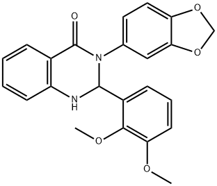 3-(1,3-benzodioxol-5-yl)-2-(2,3-dimethoxyphenyl)-1,2-dihydroquinazolin-4-one Struktur