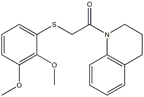 1-(3,4-dihydro-2H-quinolin-1-yl)-2-(2,3-dimethoxyphenyl)sulfanylethanone Struktur