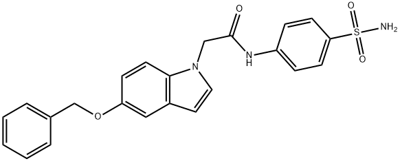 2-(5-phenylmethoxyindol-1-yl)-N-(4-sulfamoylphenyl)acetamide Struktur