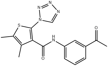 N-(3-acetylphenyl)-4,5-dimethyl-2-(tetrazol-1-yl)thiophene-3-carboxamide Struktur