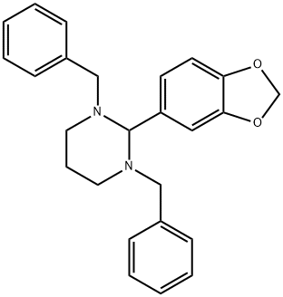 2-(1,3-benzodioxol-5-yl)-1,3-dibenzyl-1,3-diazinane Struktur