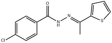 4-chloro-N-[(E)-1-thiophen-2-ylethylideneamino]benzamide Struktur