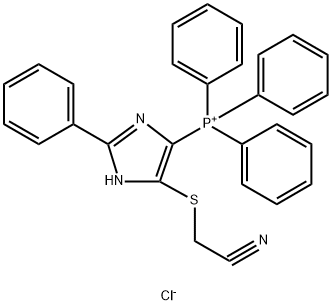 [4-(cyanomethylsulfanyl)-2-phenyl-1H-imidazol-5-yl]-triphenylphosphanium chloride Struktur